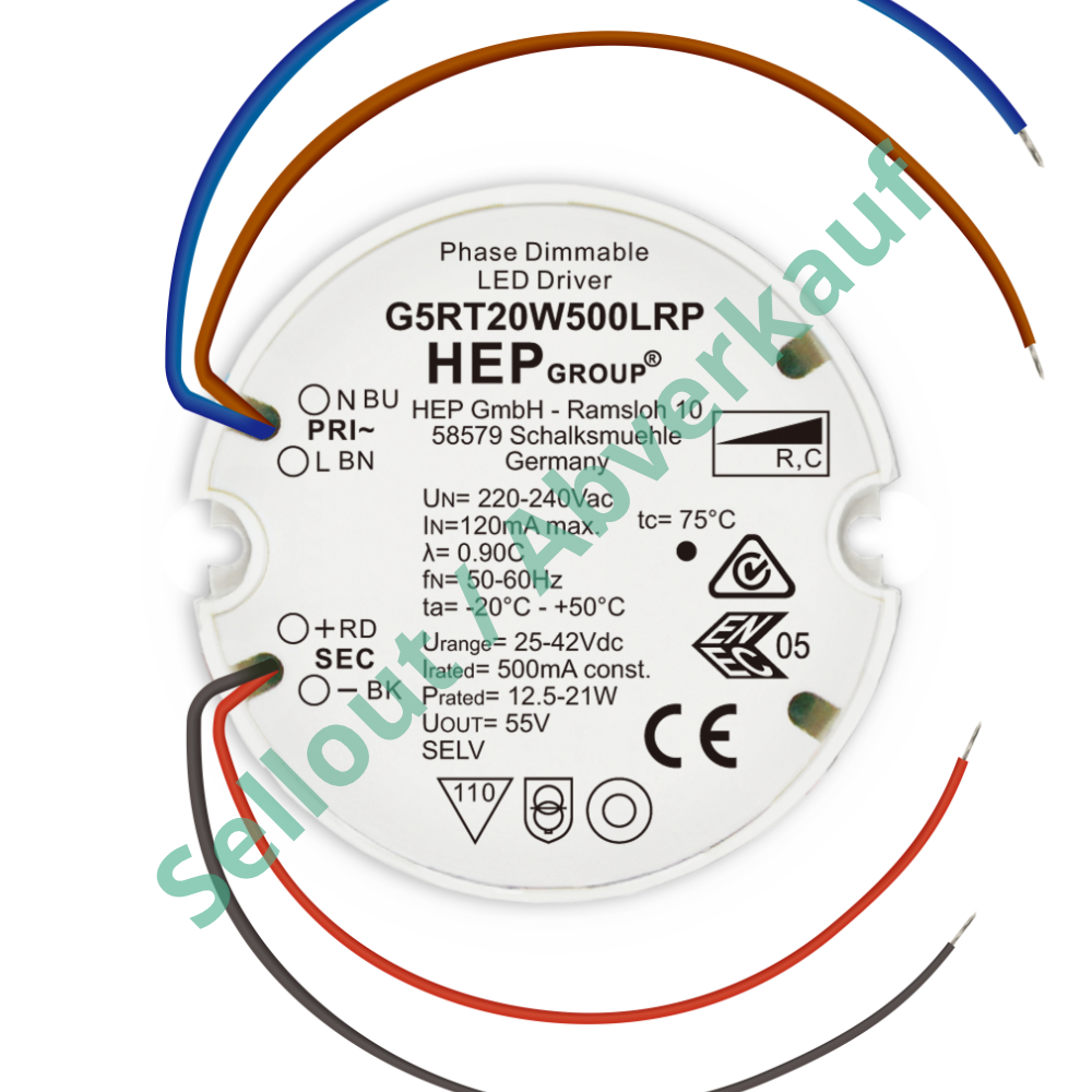 DRIVER LED CC 20W 500mA DIMMABLE TRIAC | G5RT20W500LRP