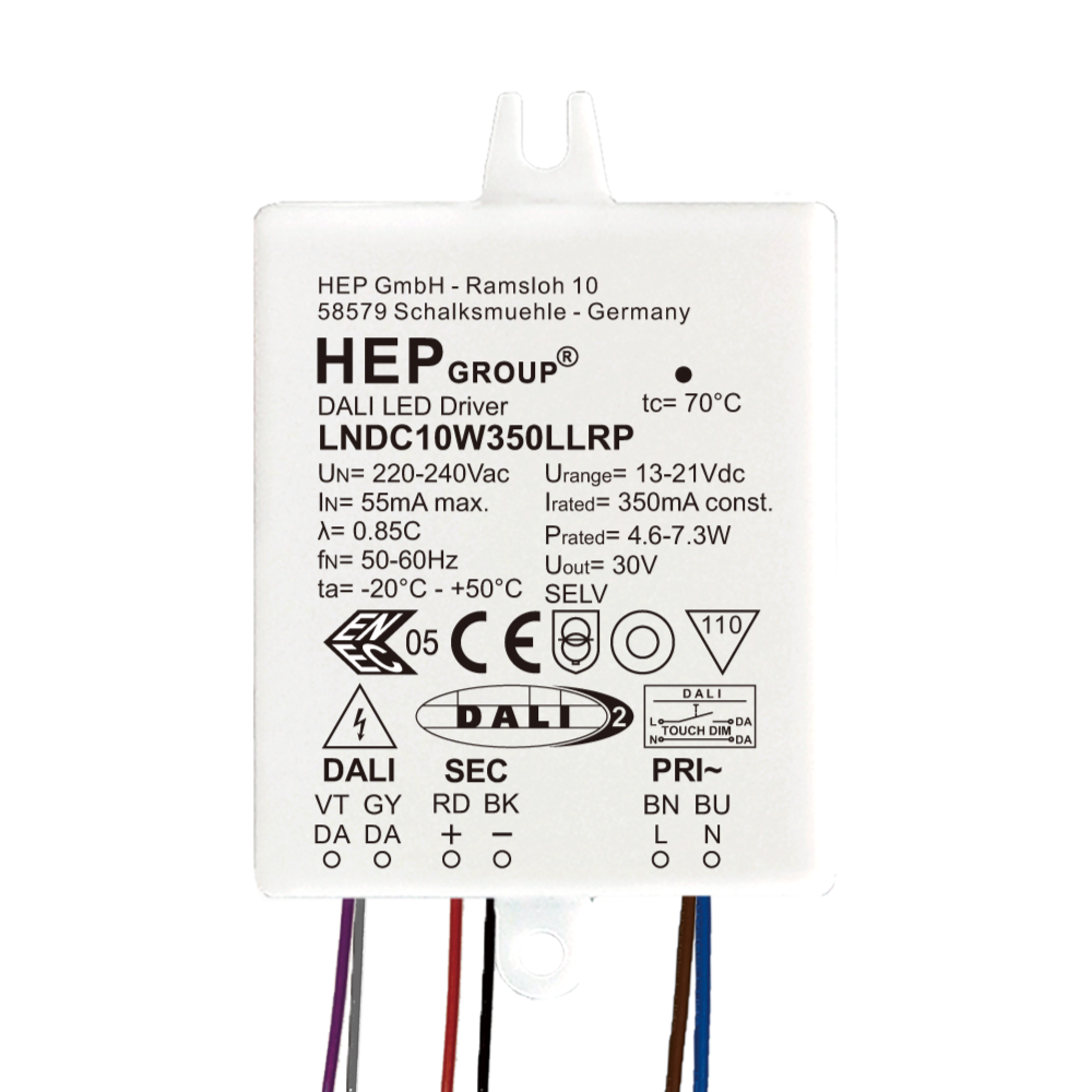 DRIVER LED CC 10W 250mA DIMMABLE DALI-2 DT6 | LNDC10W250HLRP