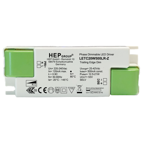 DRIVER LED CC 20W 350mA DIMMABLE TRIAC | LETC20W350LR-Z