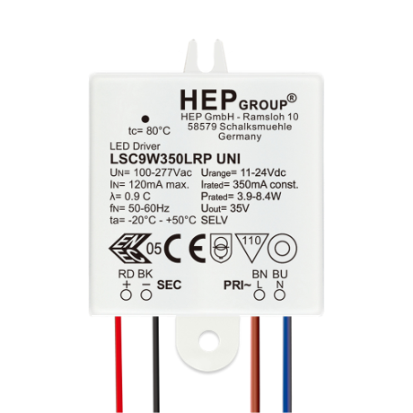 DRIVER LED CC 9W 350mA NON-DIMMABLE | LSC9W350LRP