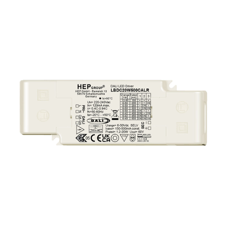 DRIVER LED CC 20W 500mA DIMMABLE DALI-2 DT6 TOUCHDIM DIP-SWITCH | LBDC20W500CALR-Z