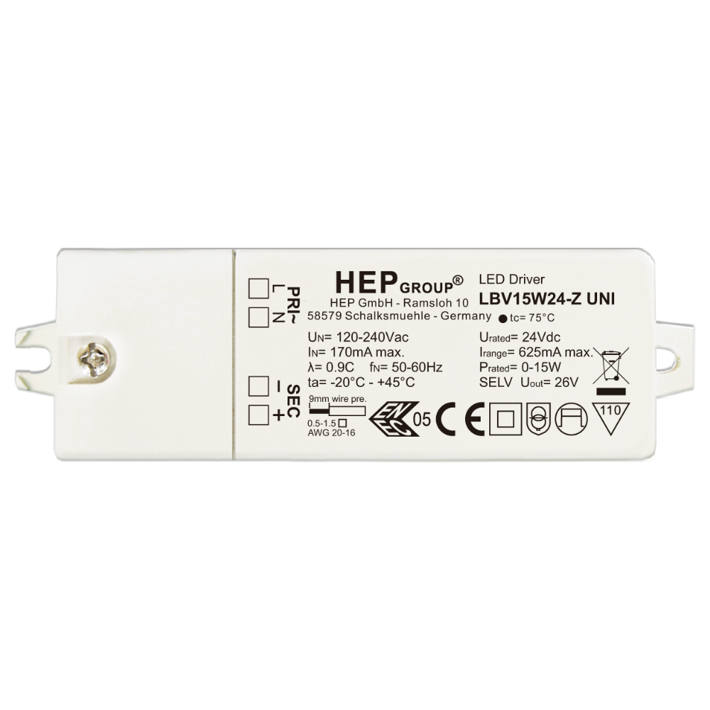 DRIVER LED CV 15W 24V NON-DIMMABLE | LBV15W24-Z
