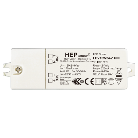 DRIVER LED CV 15W 24V NON-DIMMABLE | LBV15W24-Z