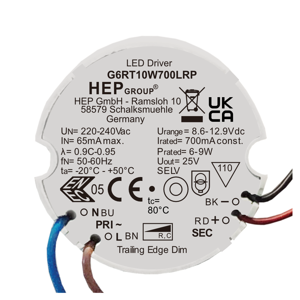 DRIVER LED CC 10W 250mA DIMMABLE TRIAC | G6RT10W250LRP
