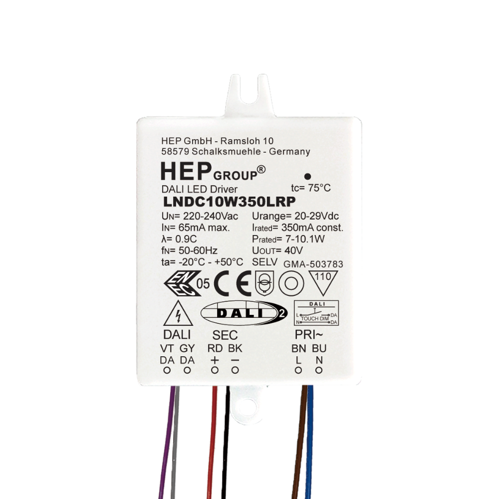 DRIVER LED CC 10W 500mA DIMMABLE DALI-2 DT6 | LNDC10W500LRP