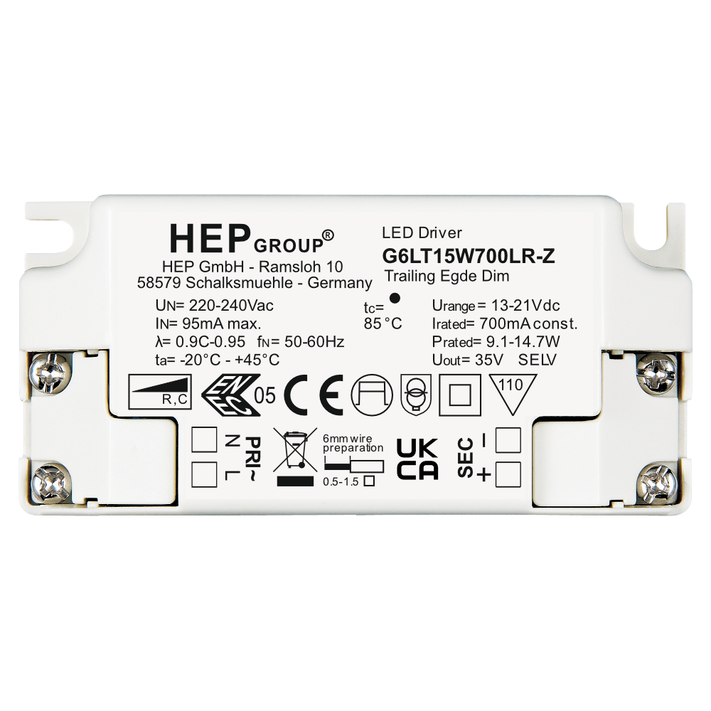 LED DRIVER CC 15W 500mA DIMMABLE TRIAC | G6LT15W500LR-Z