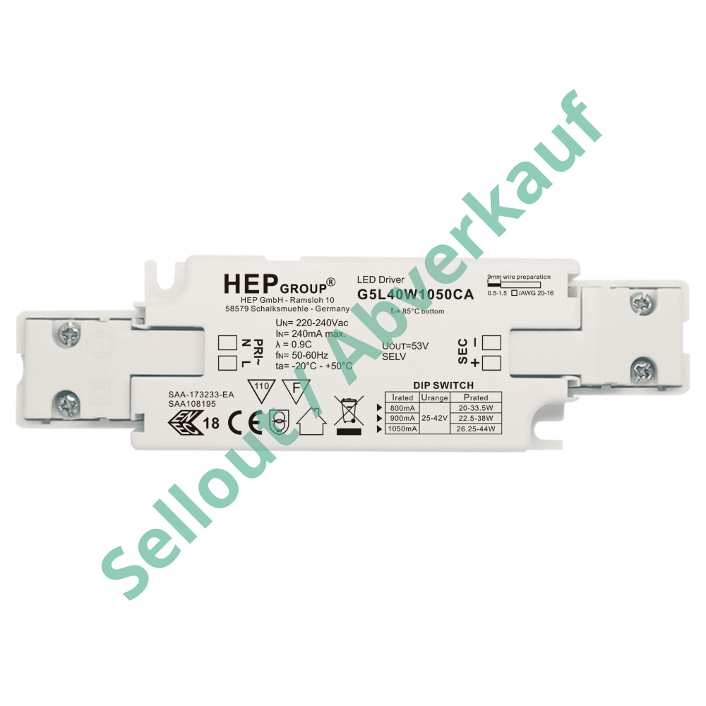 DRIVER LED CC 44W 1050mA NON DIMMABLE DIP SWITCH | G5L40W1050CA
