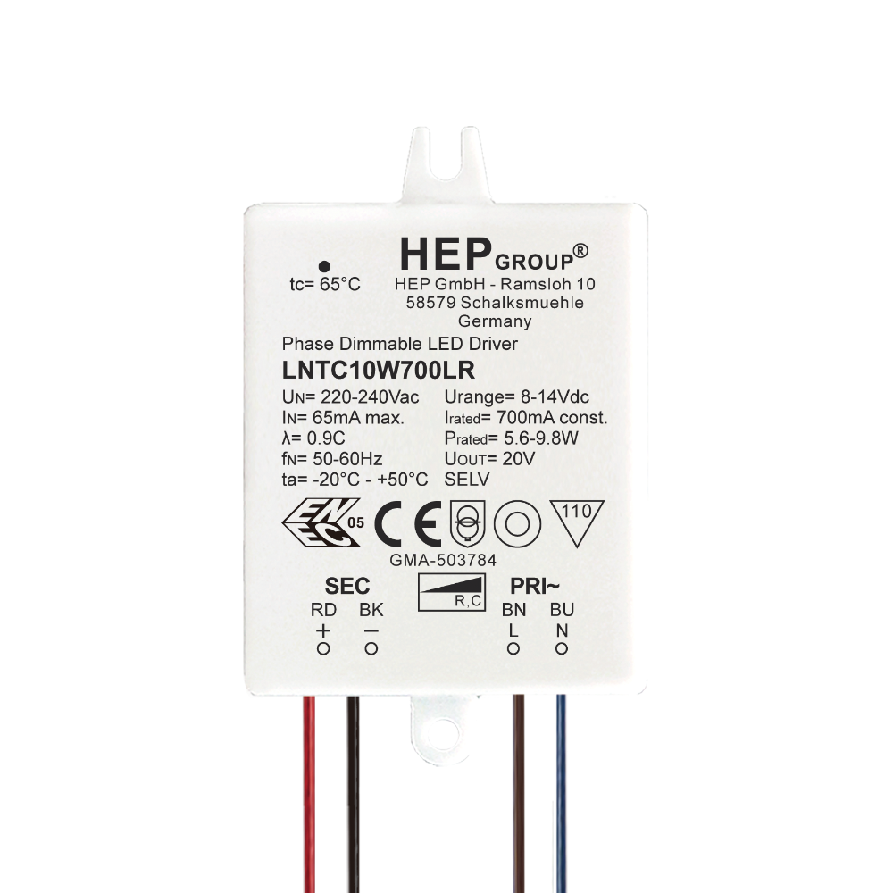 LED DRIVER CC 10W 700mA DIMMABLE TRIAC | LNTC10W700LR