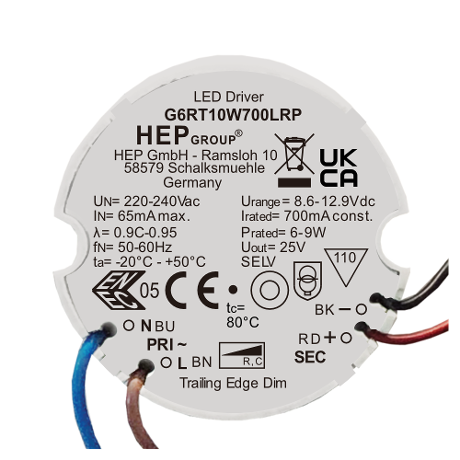 DRIVER LED CC 10W 500mA DIMMABLE TRIAC | G6RT10W500LRP