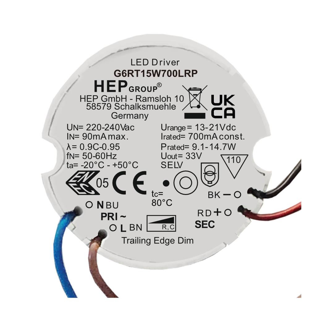 DRIVER LED CC 15W 500mA DIMMABLE TRIAC | G6RT15W500LRP