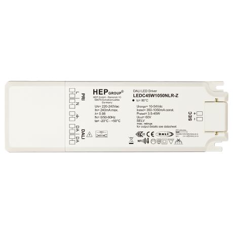 DRIVER LED CC 45W 1050mA DIMMABLE DALI-2 DT6 TOUCHDIM NFC | LEDC45W1050NLR-Z