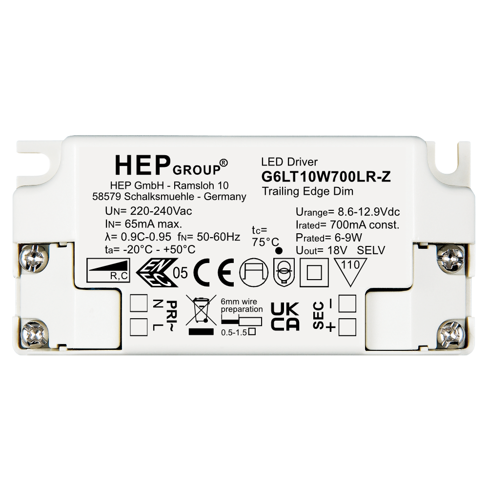 DRIVER LED CC 10W 200mA DIMMABLE TRIAC | G6LT10W200LR-Z