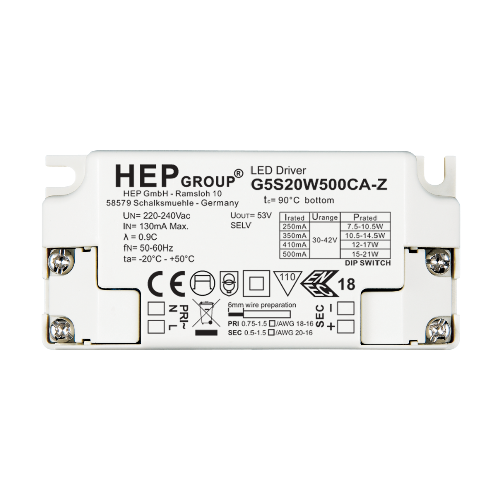 DRIVER LED CC 21W 500mA NON DIMMABLE DIP SWITCH | G5S20W500CA-Z