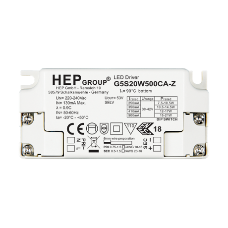 DRIVER LED CC 21W 500mA NON DIMMABLE DIP SWITCH | G5S20W500CA-Z