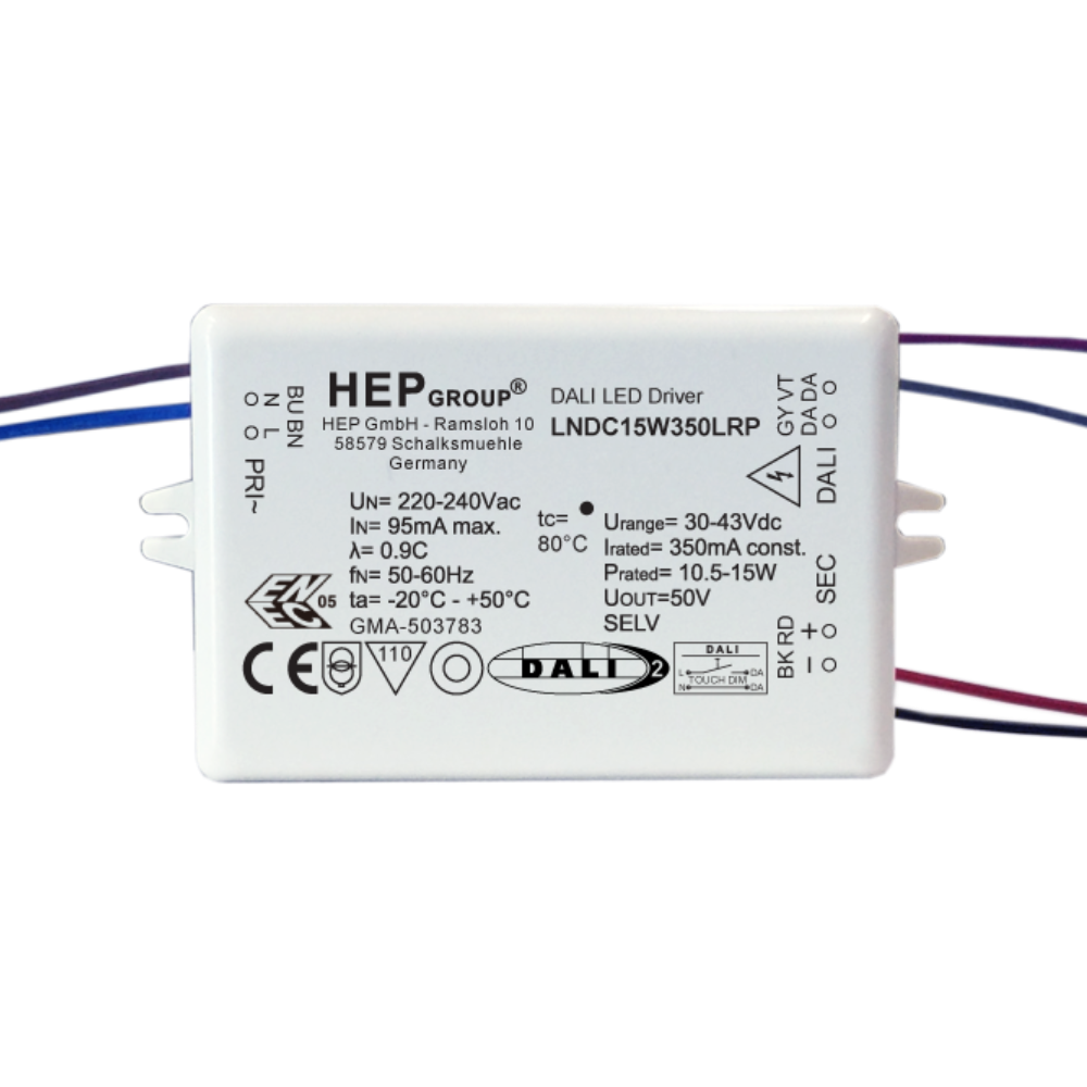 DRIVER LED CC 15W 250mA DIMMABLE DALI-2 DT6 | LNDC15W250LRP