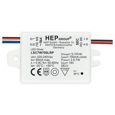 DRIVER LED CC 7W 150mA NON-DIMMABLE | LSC7W150LRP