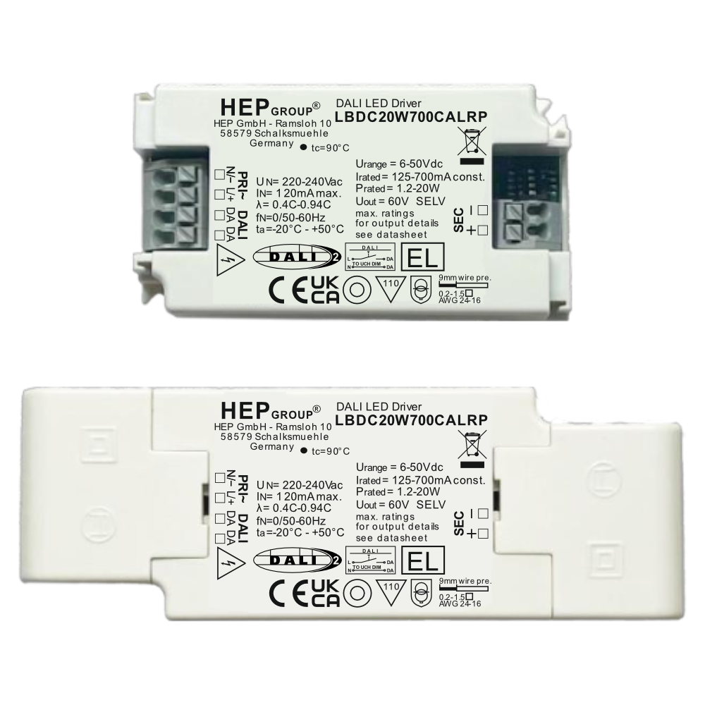 DRIVER LED CC 20W 700mA DIMMABLE DALI-2 DT6 TOUCHDIM DIP-SWITCH | LBDC20W700CALRP