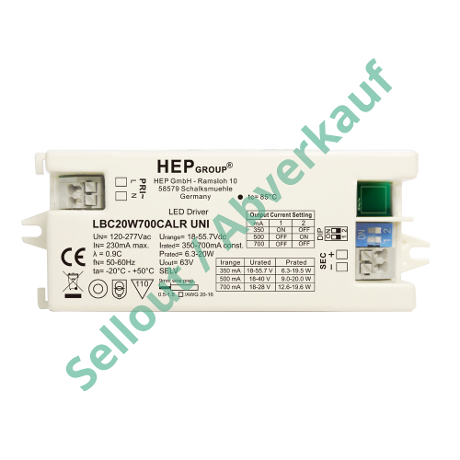 DRIVER LED CC 20W 700mA DIMMABLE DIP-SWITCH | LBC20W700CALR-1C