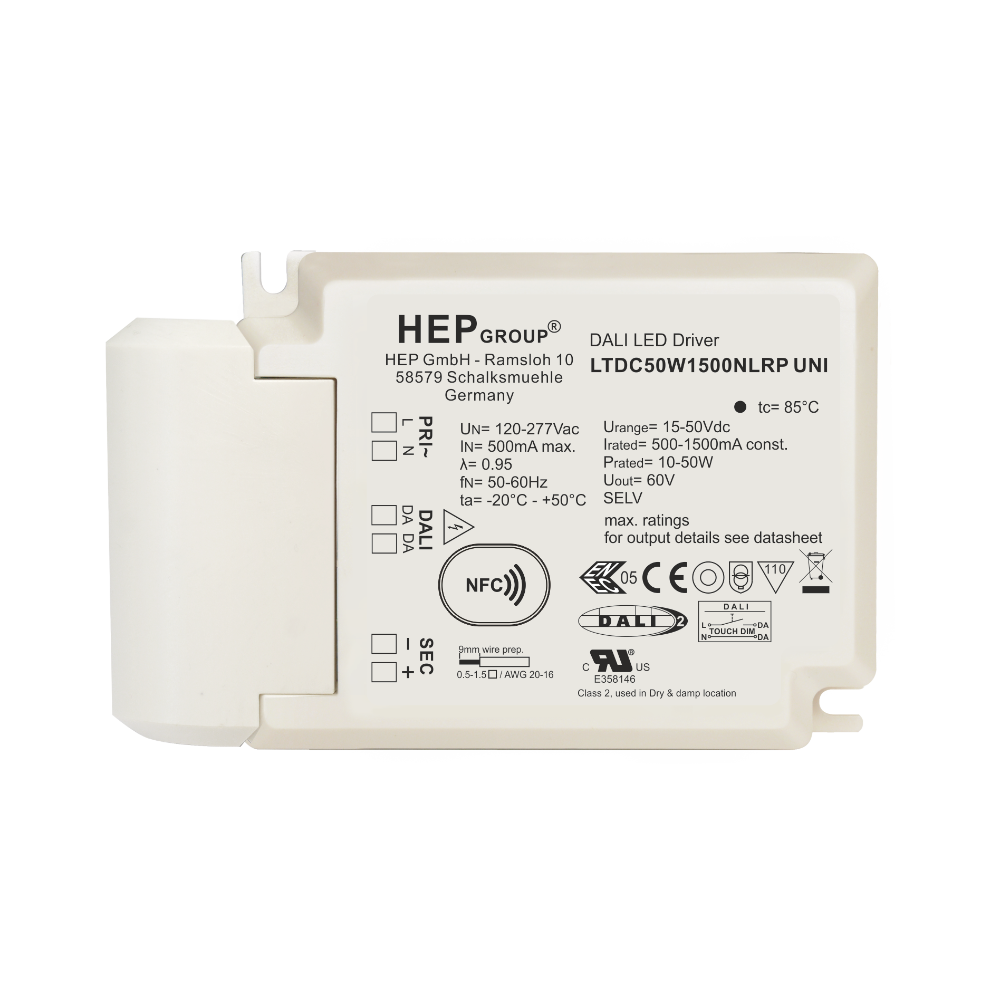 LED DRIVER CC 50W 1500mA DIMMABLE DALI-2 DT6 NFC | LTDC50W1500NLRP-UNI