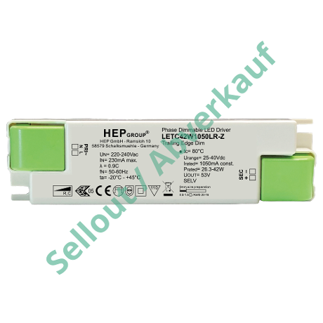 DRIVER LED CC 42W 1050mA DIMMABLE TRIAC | LETC42W1050LR-Z