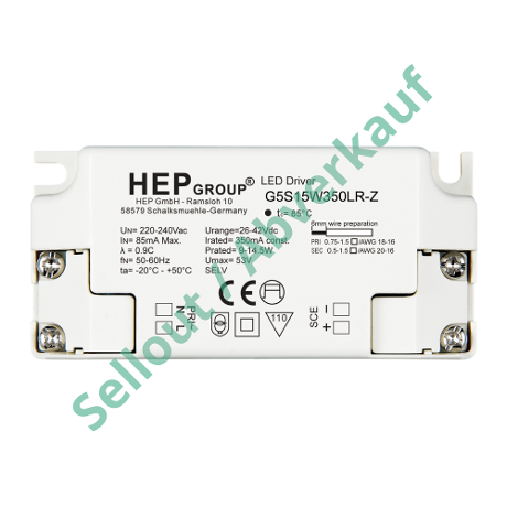 DRIVER LED CC 15W 700mA NON DIMMABLE | G5S15W700LR-Z